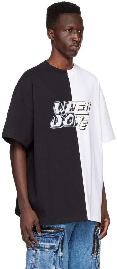 Тениска We11done Half & Half T-Shirt Бяло | WD-TT1-22-558-U-BW, 1