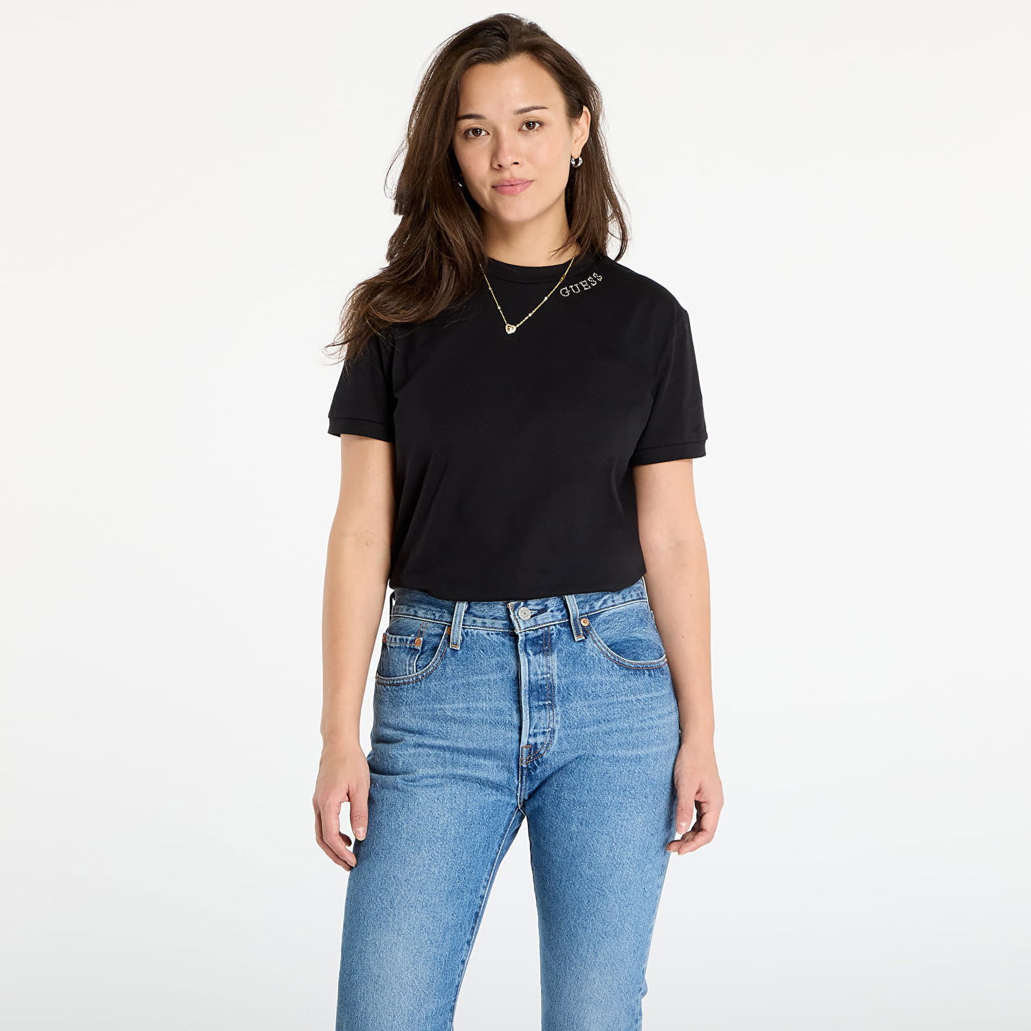 Тениска GUESS Calida Ss T-Shirt Черно | V5BI12K8FQ4-JBLK, 0