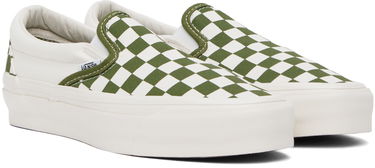 Кецове и обувки Vans Vans Classic Slip-On Checkerboard Зелено | VN000CSECIB, 3