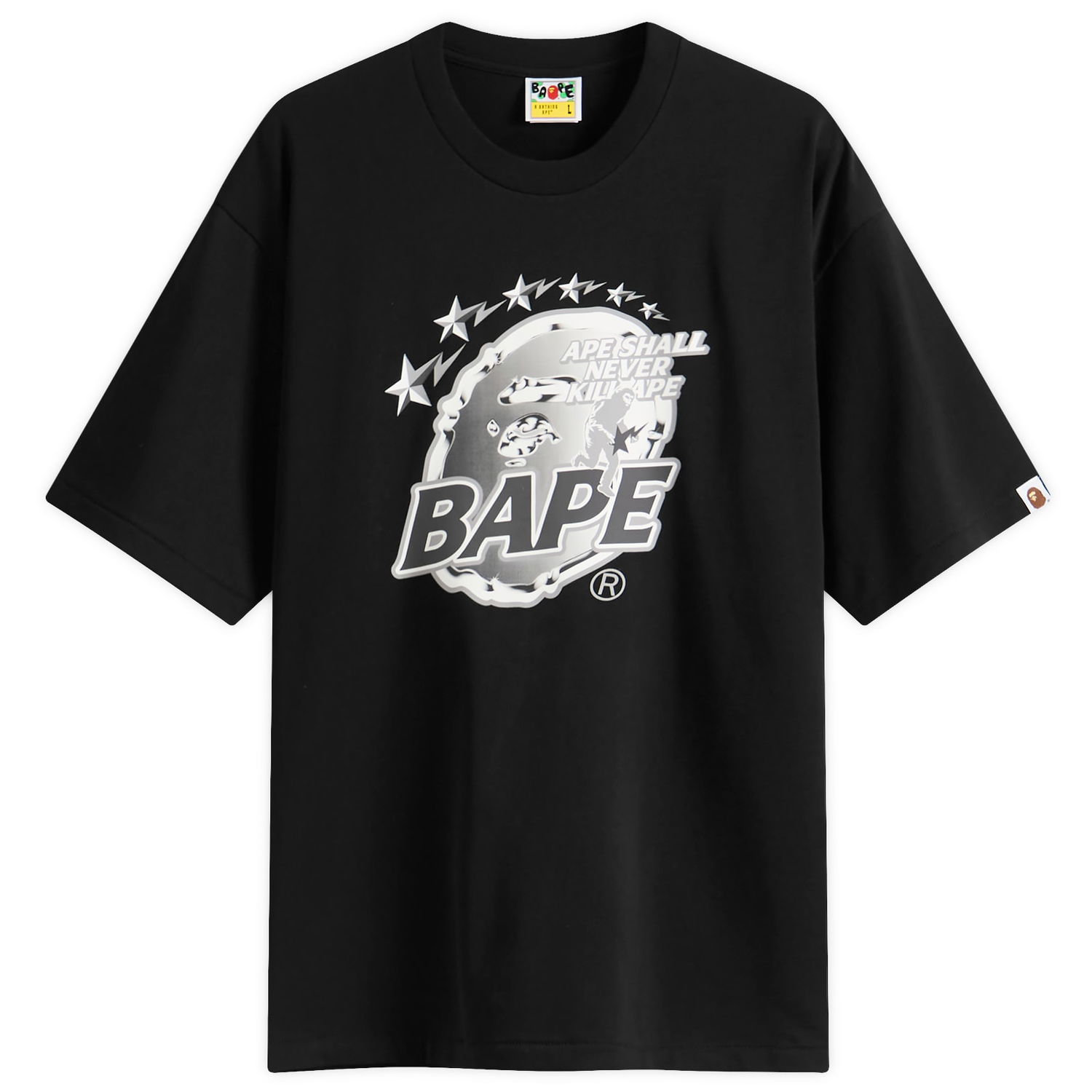 Тениска BAPE Metal Ape Head Tee Черно | 001TEL801340M-BLK, 0