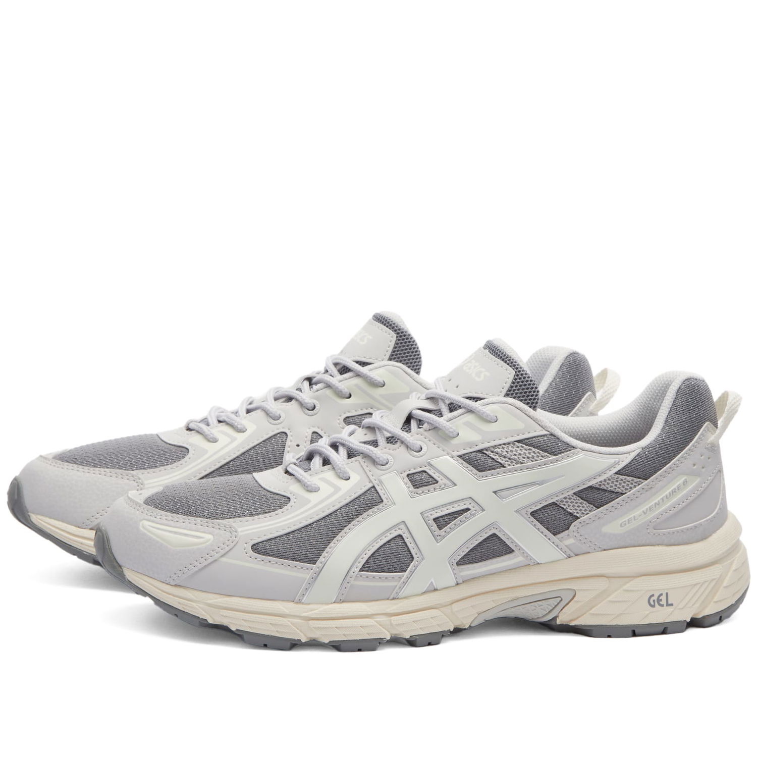 Кецове и обувки Asics Men's GEL-VENTURE 6 Sneakers in Clay Grey/Cream, Size UK 10 | END. Clothing Сиво | 1203A297-022, 0