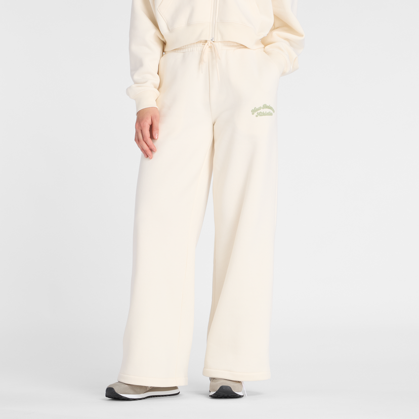Спортни панталони New Balance Women's Athletics Wide Leg Pants Бяло | NBWP53902PEF