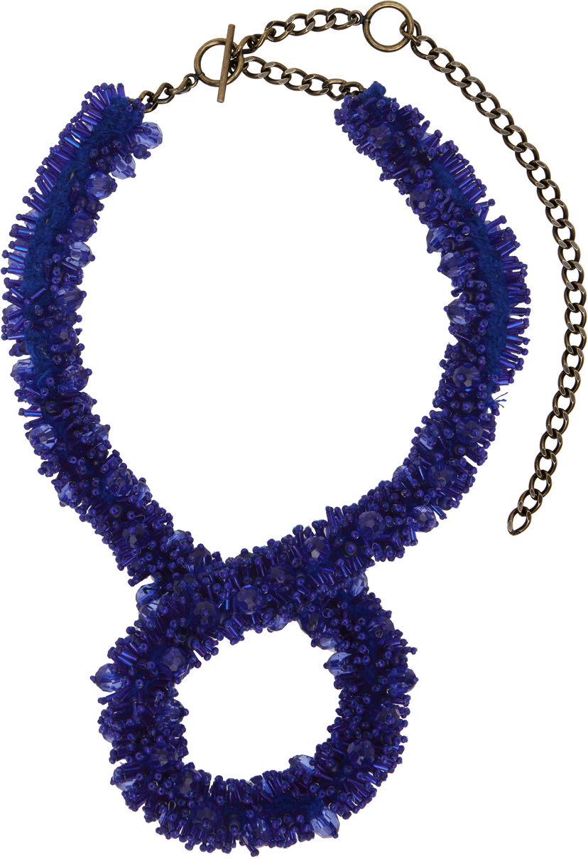 Колие Dries Van Noten Embroidered Necklace Синьо | 242-018222-052