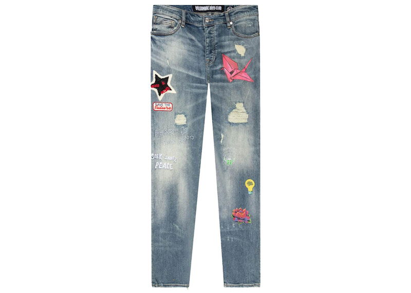 Дънки BILLIONAIRE BOYS CLUB Billionaire Boys Club Future Patchwork Jeans Синьо | 8118107BLU