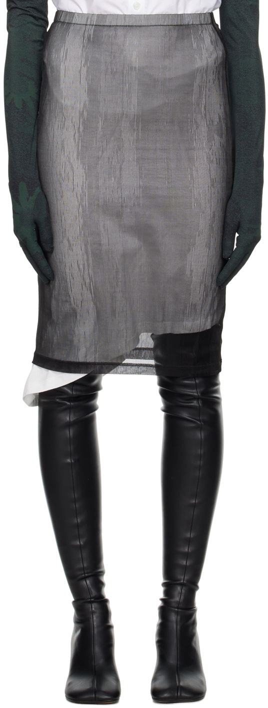Пола Maison Margiela MM6 Ribbed Midi Skirt Черно | S52MC0006 STJ403, 0