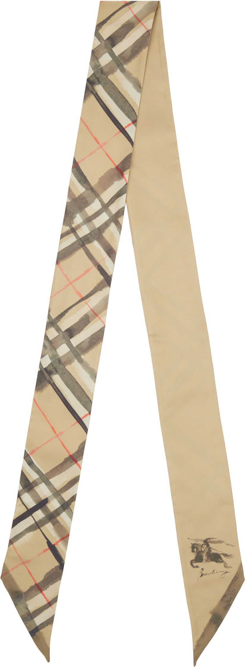 Шал Burberry Skinny Watercolour Check Silk Scarf Многоцветен | 8119960