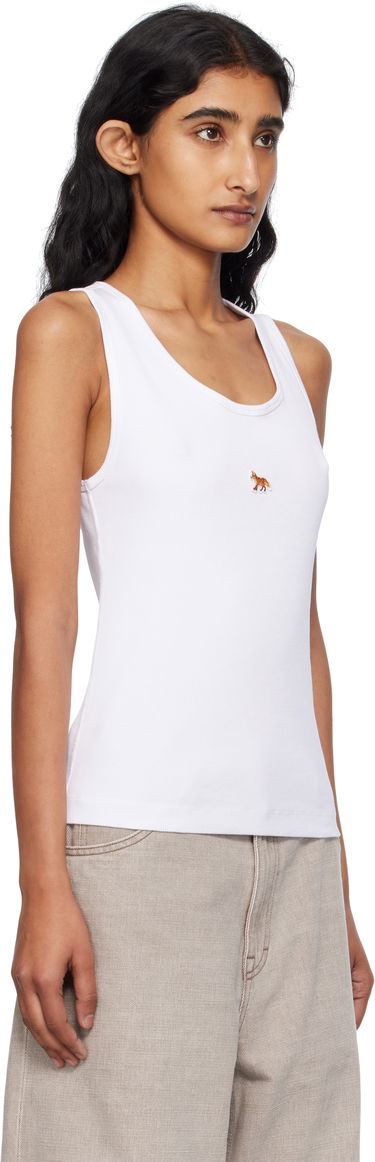 Потник MAISON KITSUNÉ Maison Kitsuné 'Baby Fox' Ribbed Tank Top Бяло | PW00623KA0033, 1