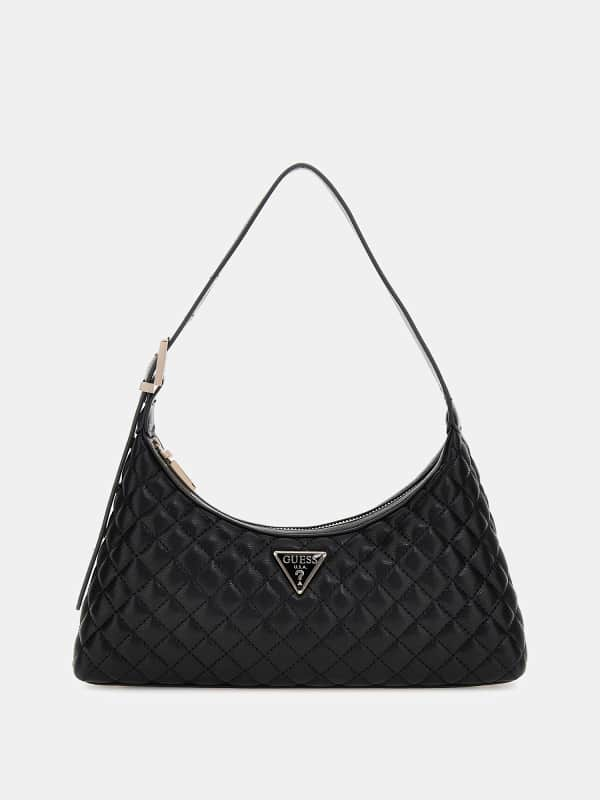 Дамска чанта GUESS Quilted Shoulder Bag Черно | HWEQG954117