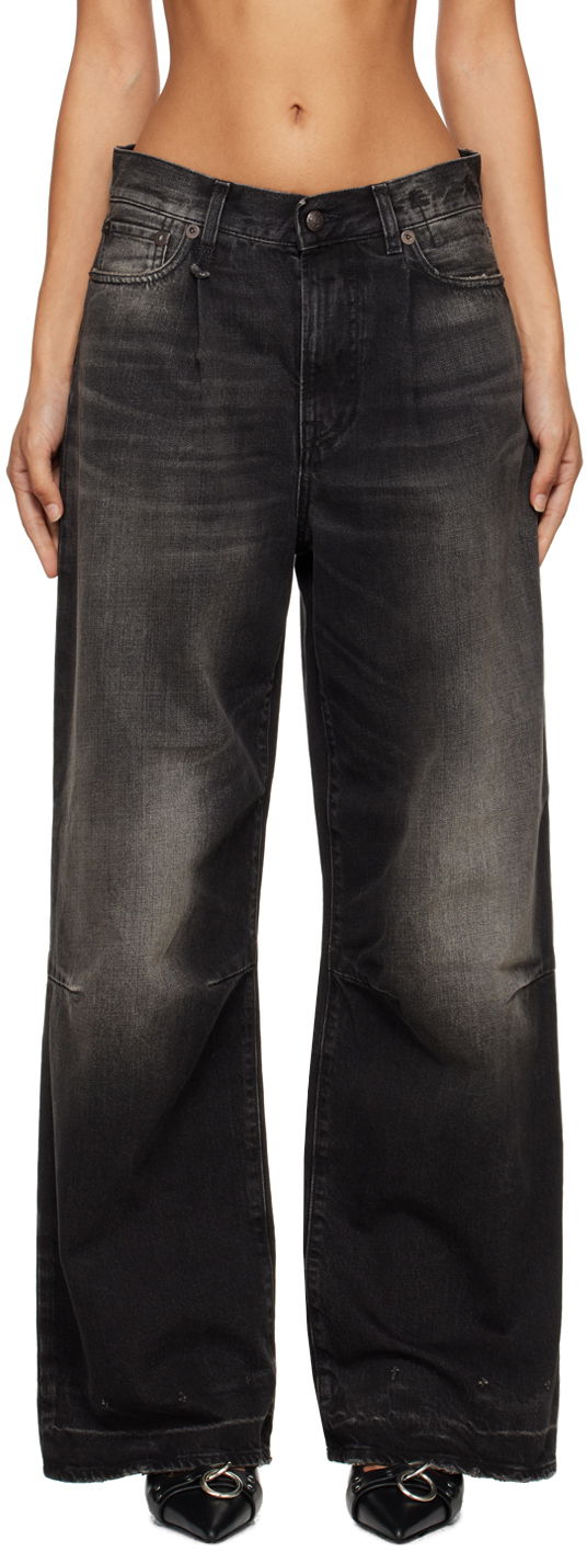 Дънки R13 R13 Wayne Wide-Leg Jeans Черно | R13WD146-D262C, 0