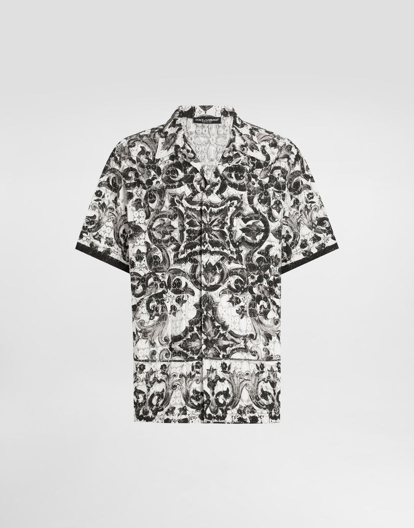 Риза Dolce & Gabbana Dolce & Gabbana Majolica Print Crochet Lace Shirt Бяло | G5JH9THH5EKIZ3TN