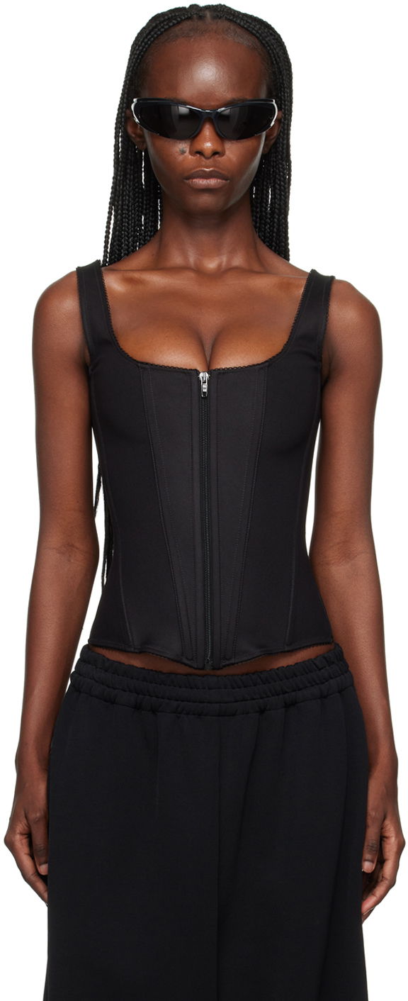 Потник Balenciaga Scalloped Trim Tank Top Черно | 746213 TNV49, 0