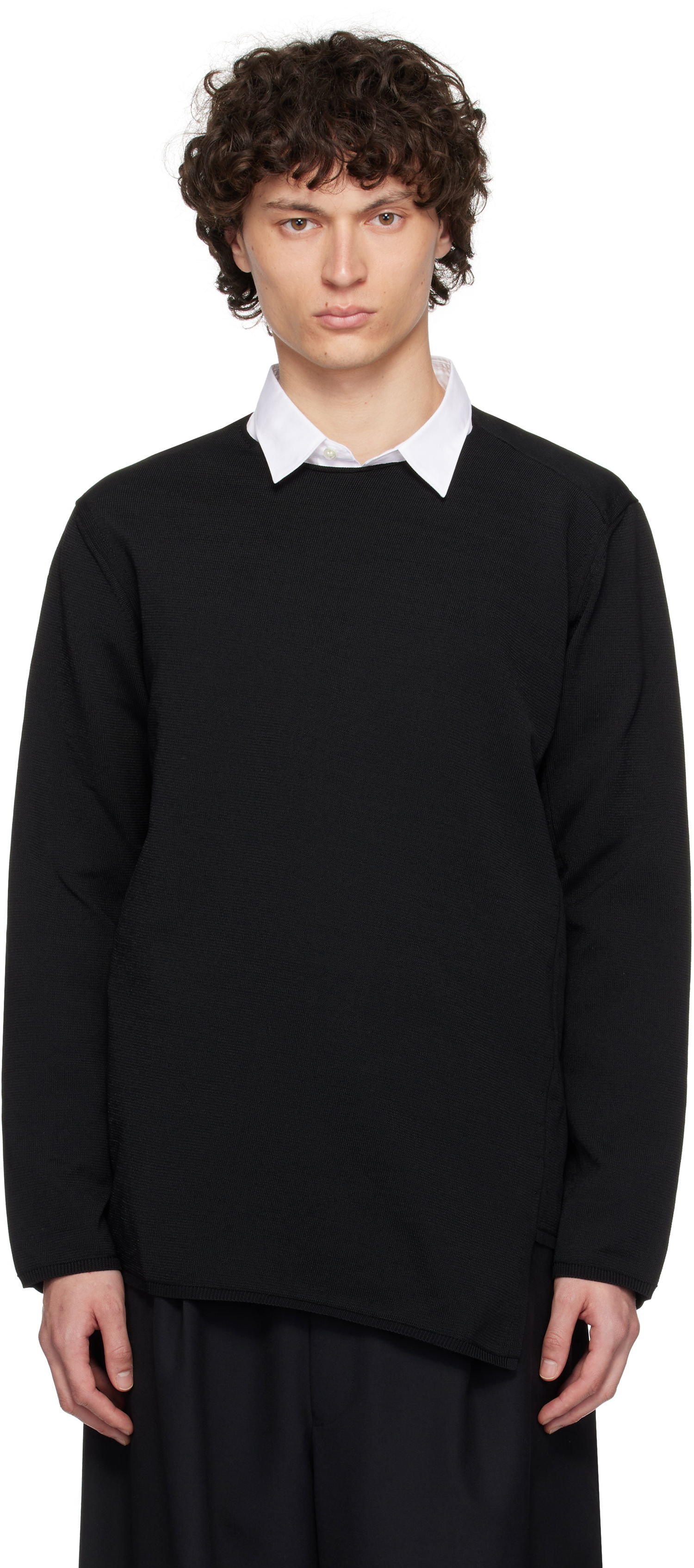 Пуловер Comme des Garçons Comme des Garçons Homme Plus Asymmetrical Sweatshirt Черно | PO-N007-S25, 0