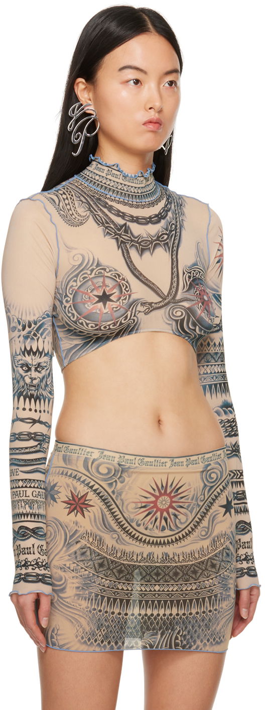 Пола Jean Paul Gaultier Gaultier Soleil Print Turtleneck Бежово | 23/15-F-TO112-J528-635030, 1