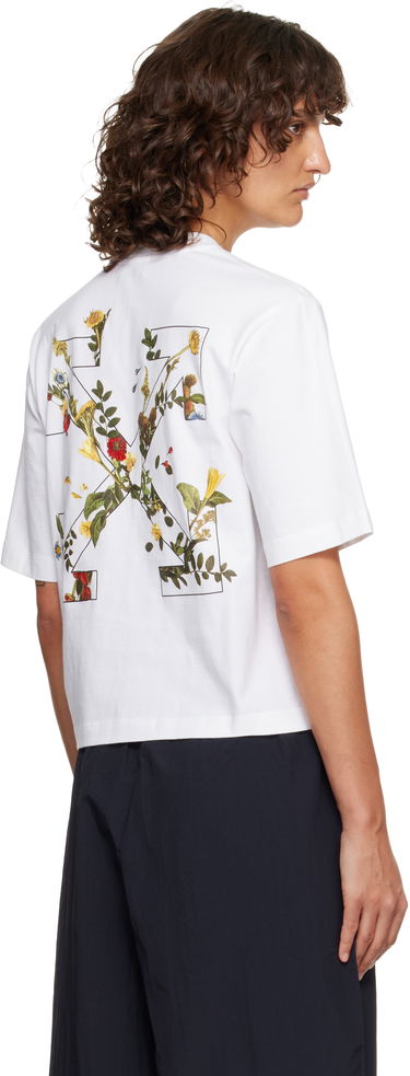 Тениска Off-White Embroidered Flowers Arrow Boxy T-shirt Бяло | OWAA124F25JER0010110, 2