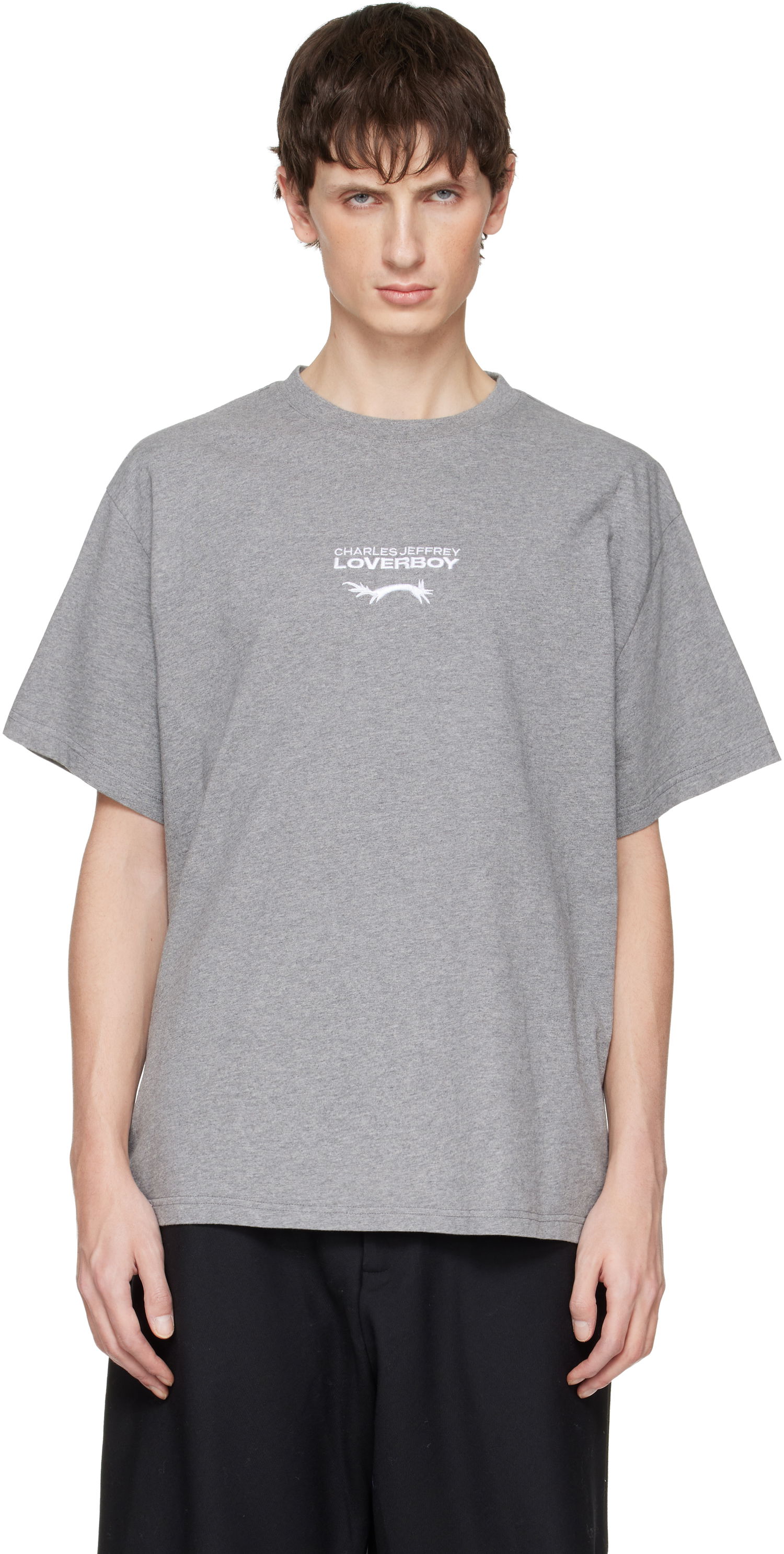 Тениска Charles Jeffrey Loverboy Charles Jeffrey LOVERBOY Logo T-shirt Сиво | 052080802, 0