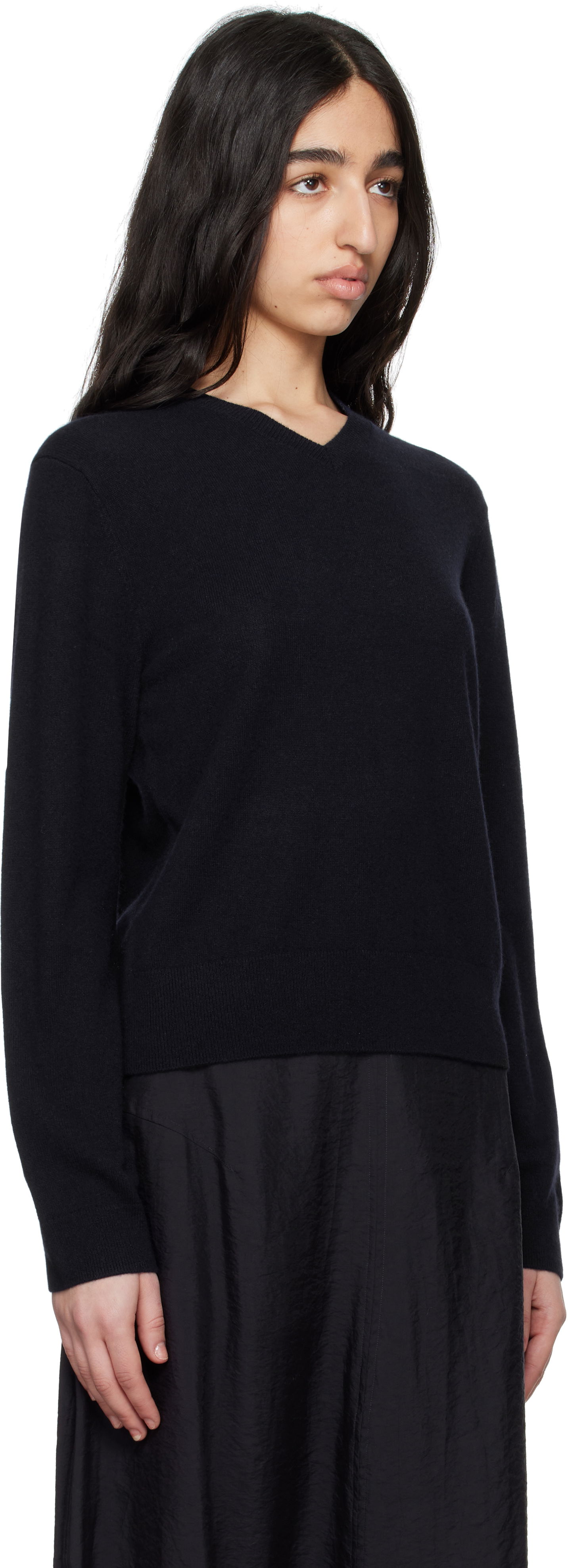 Пуловер TOTEME TOTEME Classic V-Neck Sweater Черно | 252-WRT0432-YA0016, 1