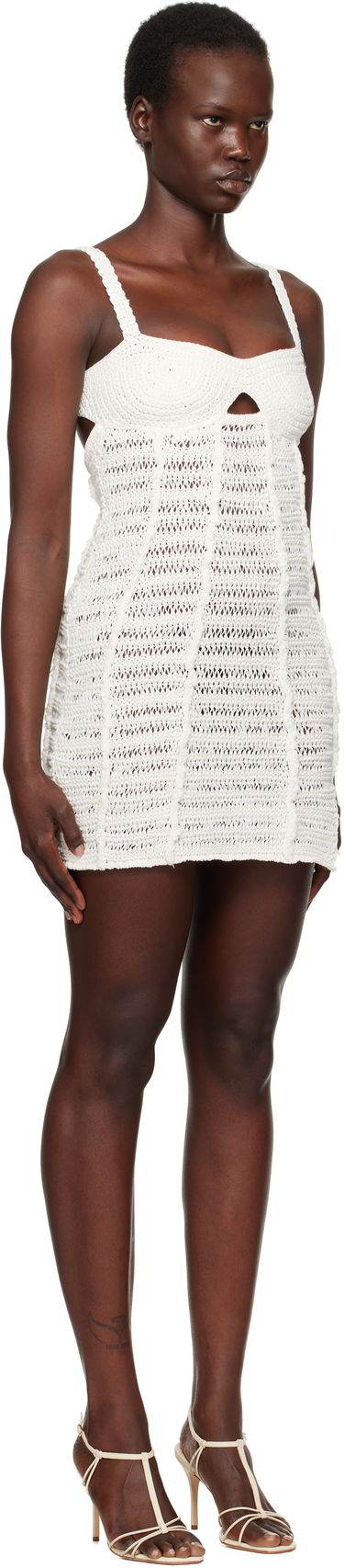 Pокля Casablanca Casablanca Crochet Mini Dress Бяло | WPS25-KW-877-01, 1