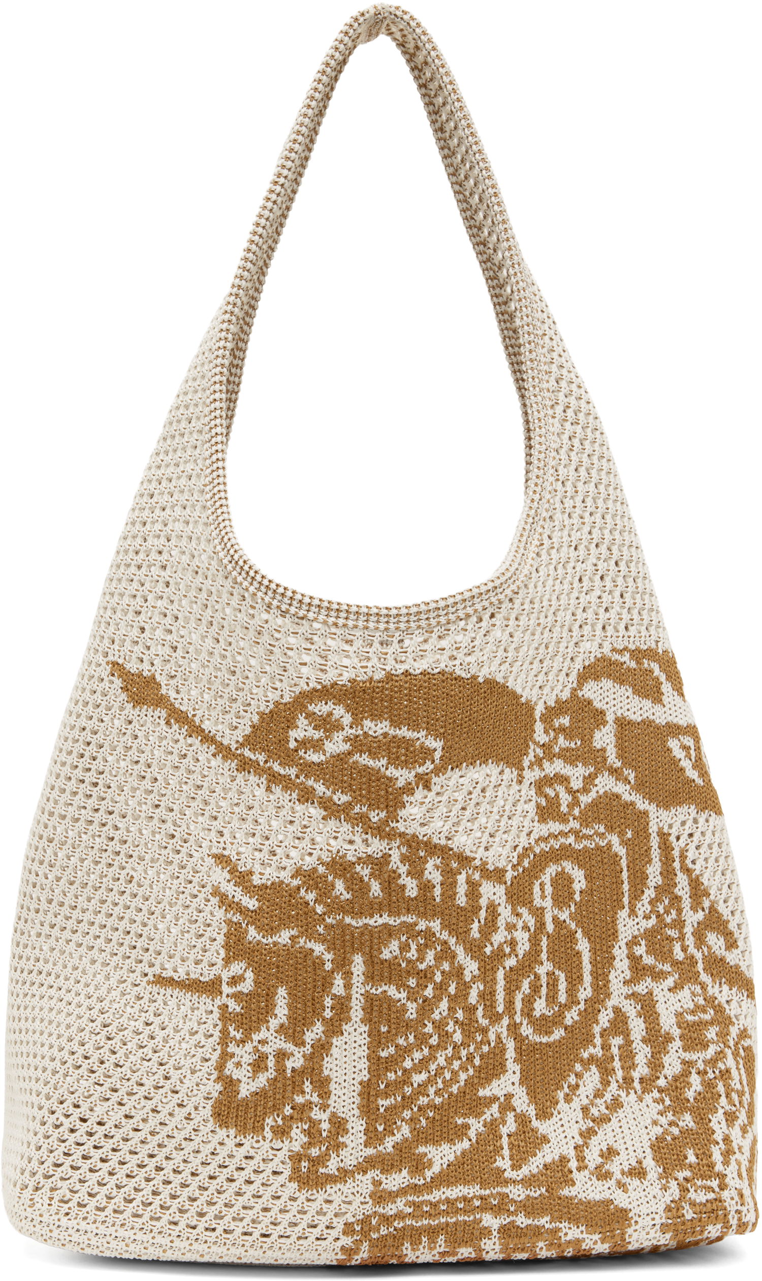 Чанта през рамо Burberry Burberry EKD Large Crochet Tote Бежово | 8109369, 0