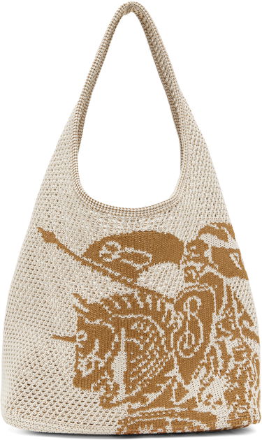 Чанта през рамо Burberry Burberry EKD Large Crochet Tote Бежово | 8109369, 0