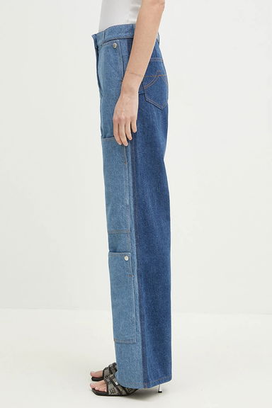 High Waist Multi-Panel Layered Jeans, 1