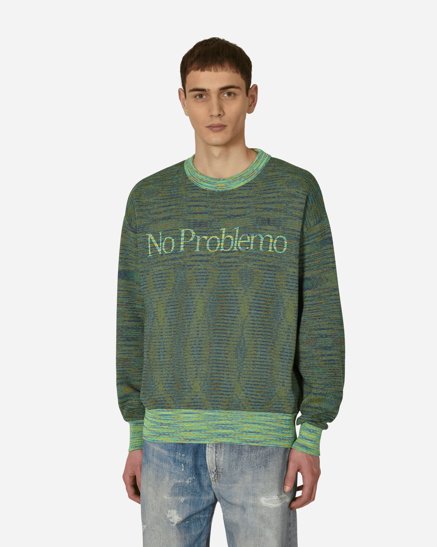 Пуловер Aries Reverse Problemo Space Dye Knit Sweater Зелено | STAR20019 GRN, 0