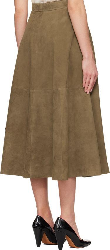 Пола Róhe Róhe A-Line Suede Midi Skirt Зелено | 414-32-144, 2