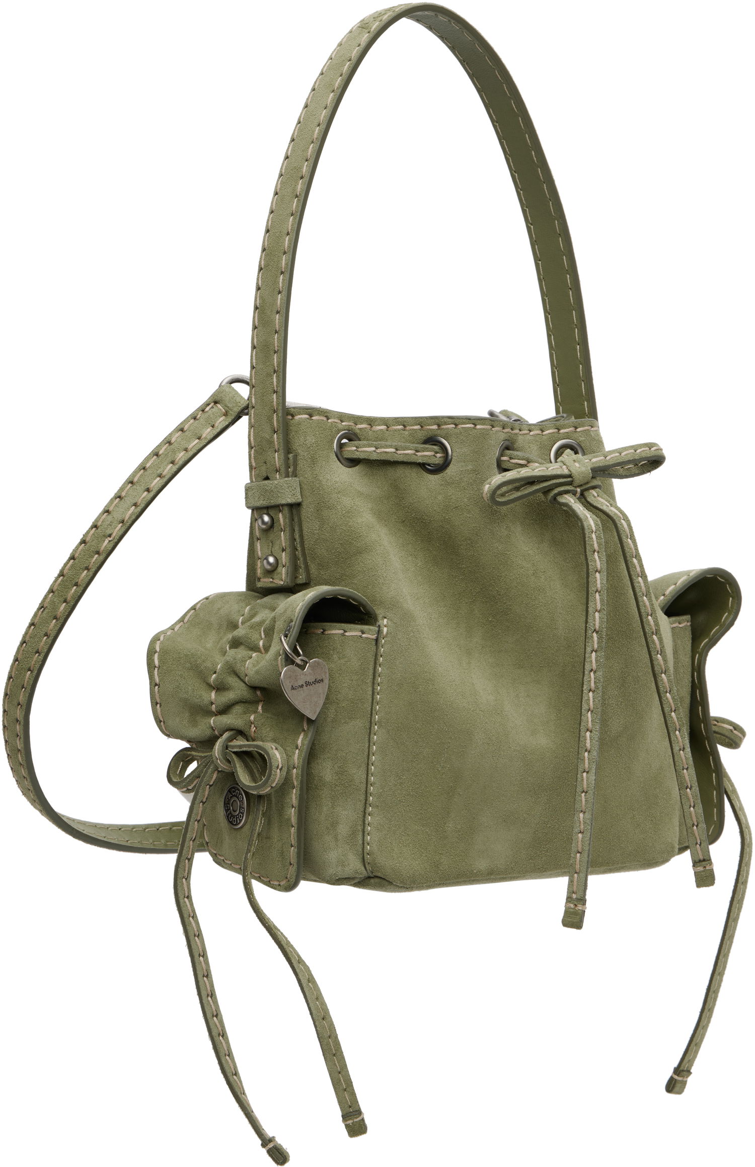 Дамска чанта Acne Studios Acne Studios Multipocket Mini Bucket Bag Зелено | A10458-, 1