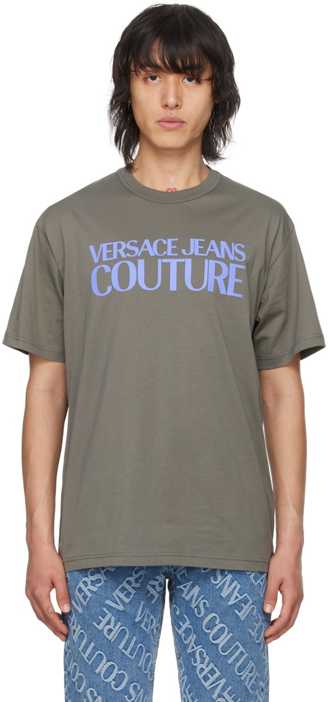 Тениска Versace Jeans Couture Bonded T-Shirt Сиво | E76GAHG01_ECJ00G