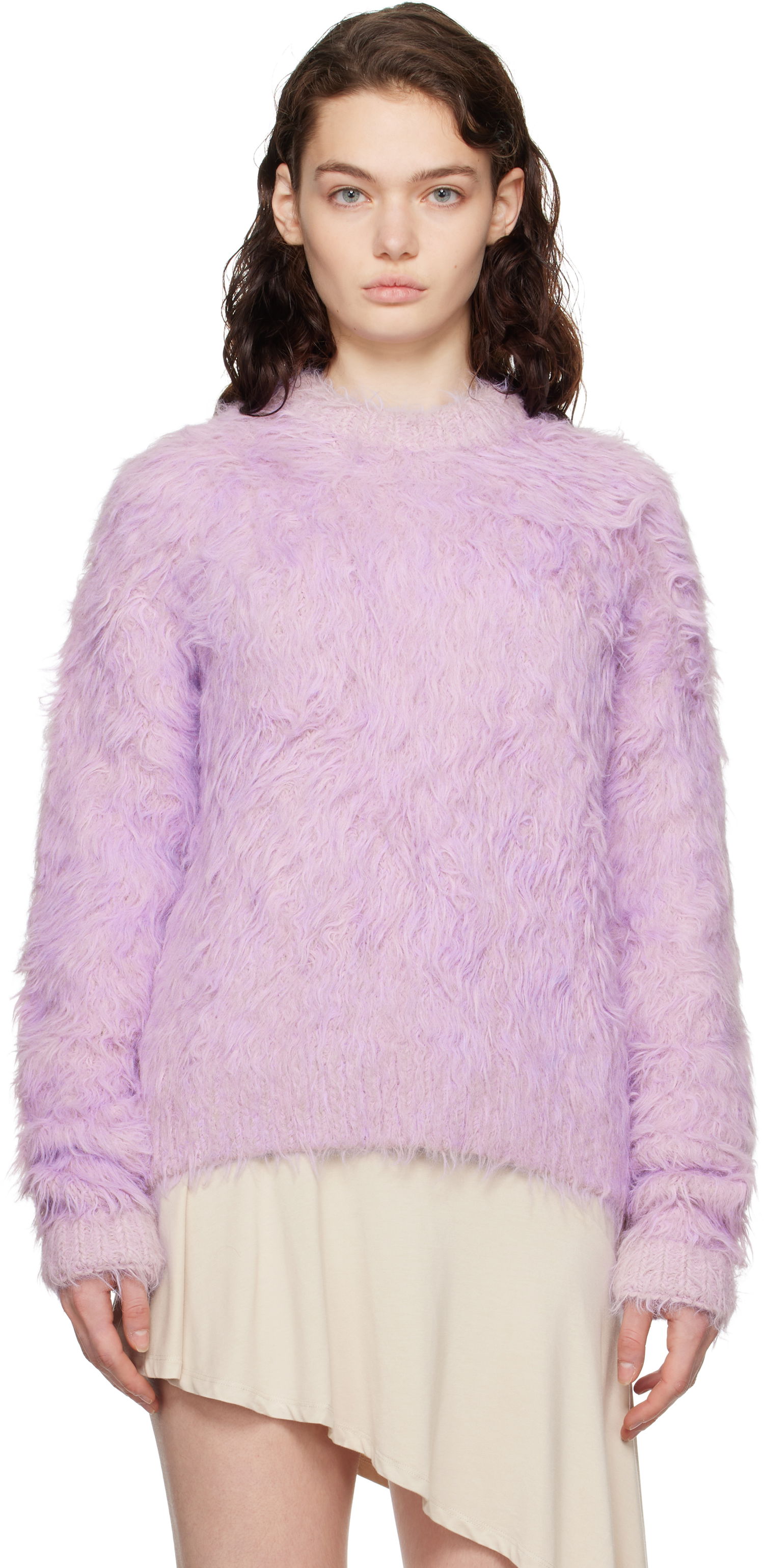 Пуловер Acne Studios Acne Studios Textured Knit Sweater Лилаво | A60554-, 0