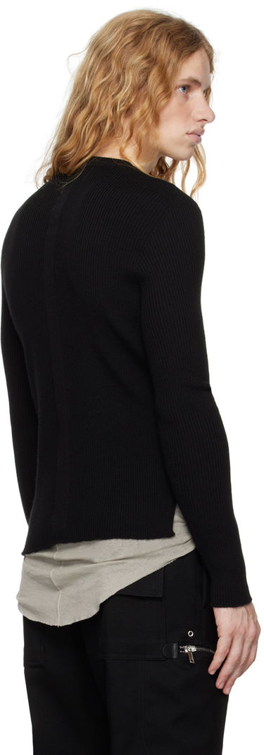 Пуловер Rick Owens Rick Owens Porterville Ribbed Geo Sweater Черно | RU02D6639 RIBM, 2