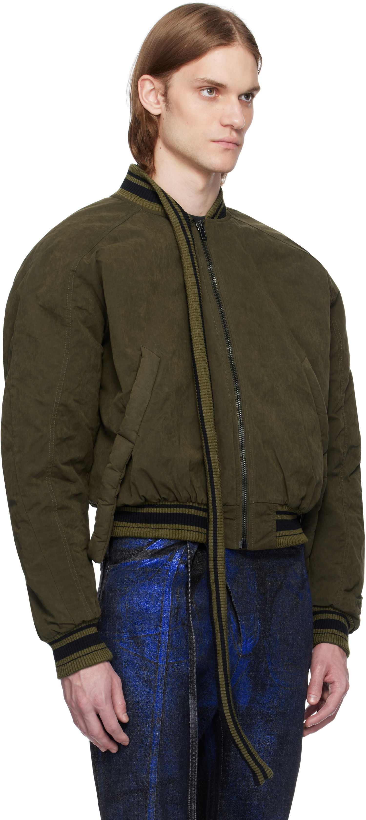 Яке бомбър Ottolinger Ottolinger Strap Bomber Jacket Зелено | 109-700509-01, 1