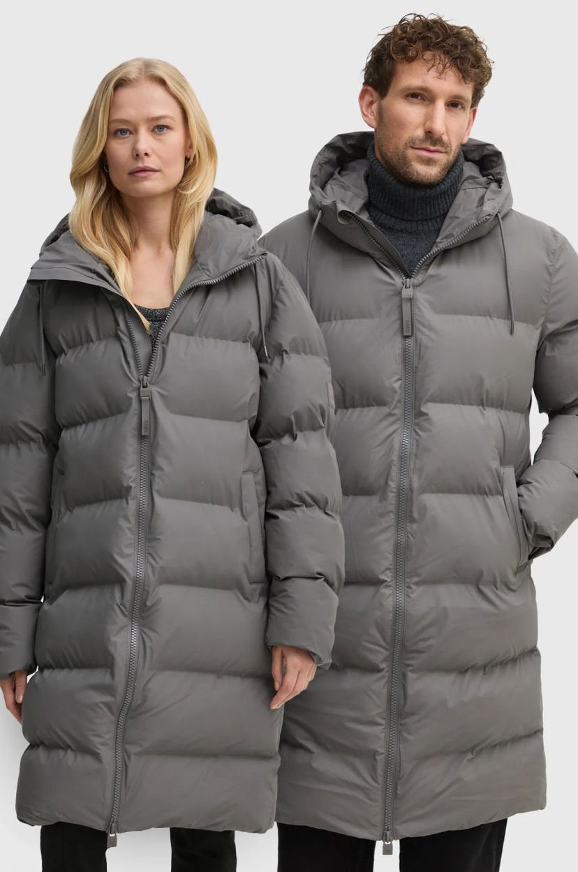 Пухо яке Rains Long Puffer Down Jacket Сиво | 15130.13