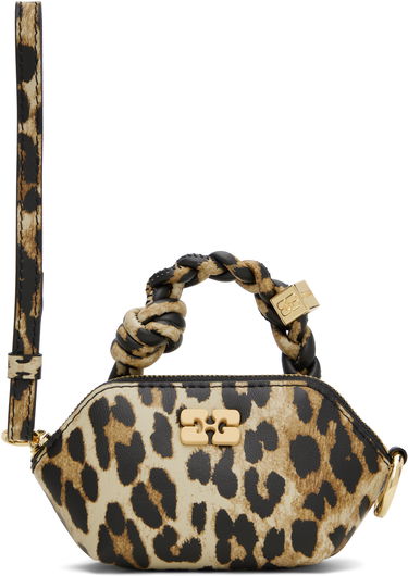 Дамска чанта GANNI GANNI Nano Bou Leopard Print Bag Бежово | A6549, 0