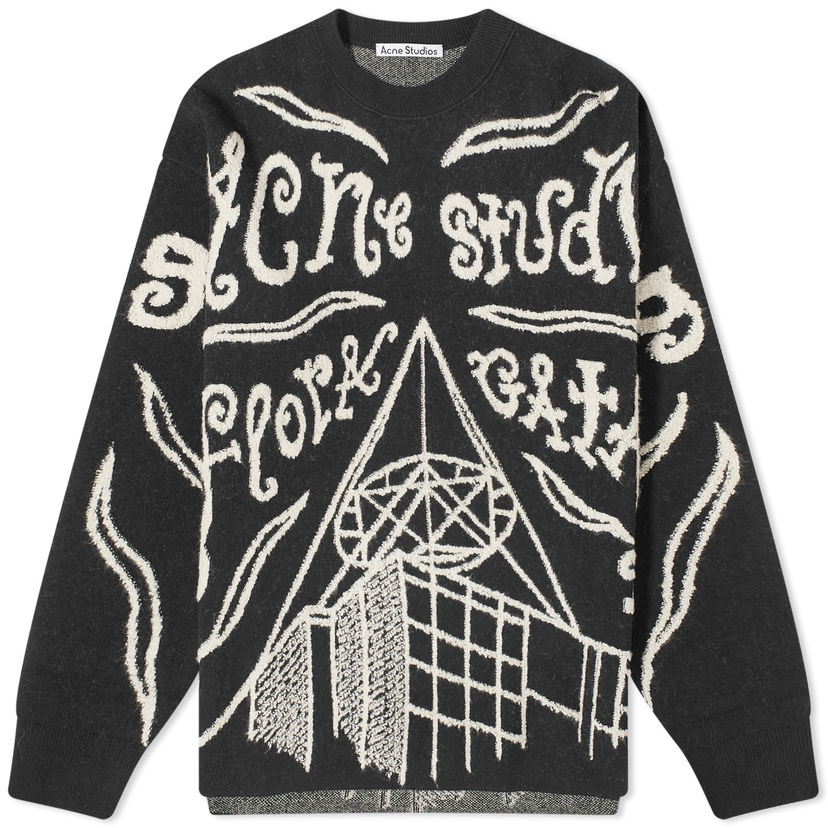 Пуловер Acne Studios Kuis Antenna Jacquard Jumper Черно | B60297-BM9