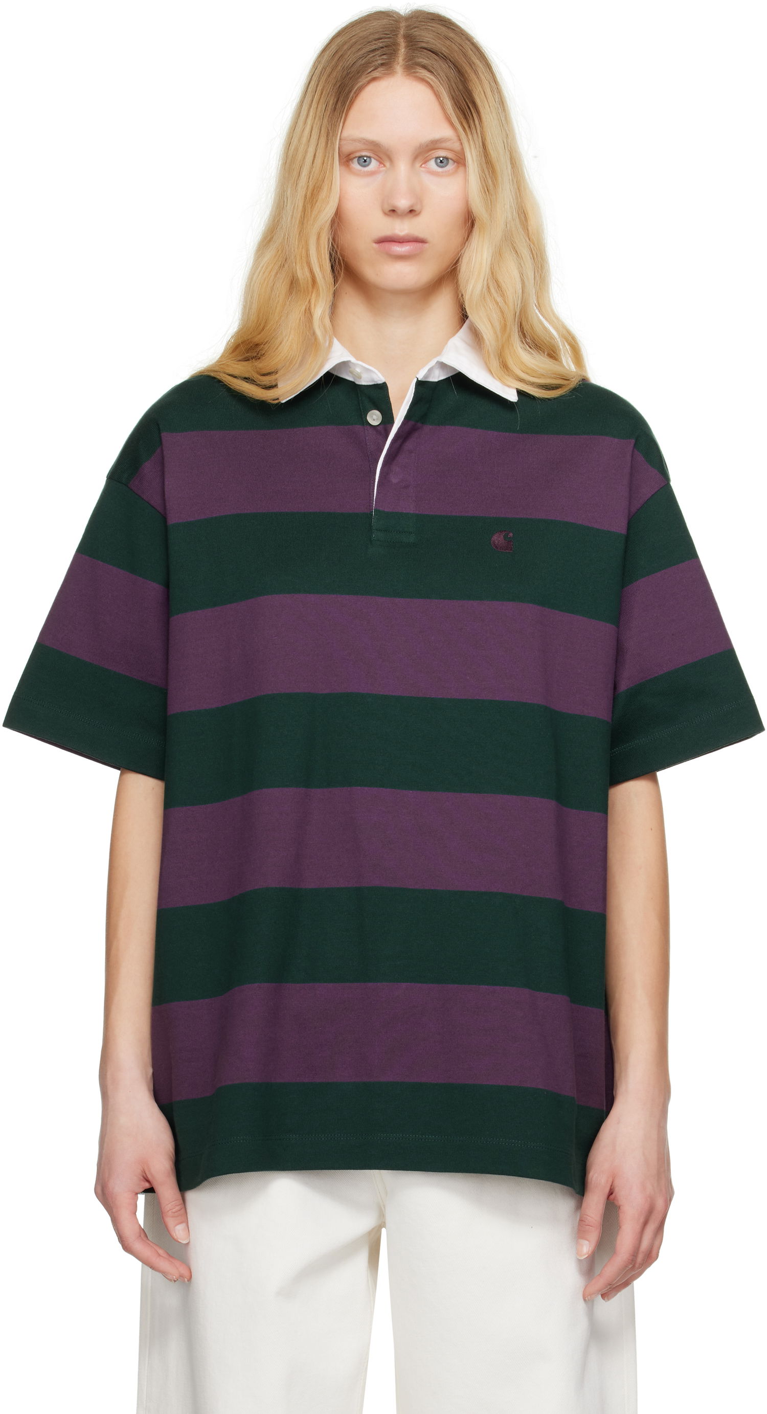 Поло тениска Carhartt WIP Carhartt WIP Seffner Striped Rugby Polo Лилаво | I034552 2SCXX, 0