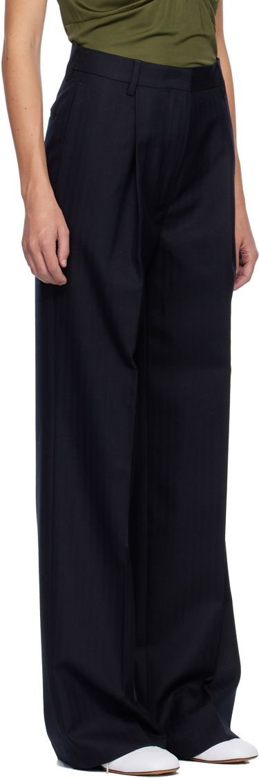 Панталони Dries Van Noten Dries Van Noten Pleated Wool Trousers Тъмно синьо | 252-010922-2193, 1