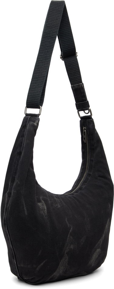 Чанта през рамо Diesel Rave X Washed Denim Crescent Shoulder Bag Черно | X10414-P4485-T8013, 2