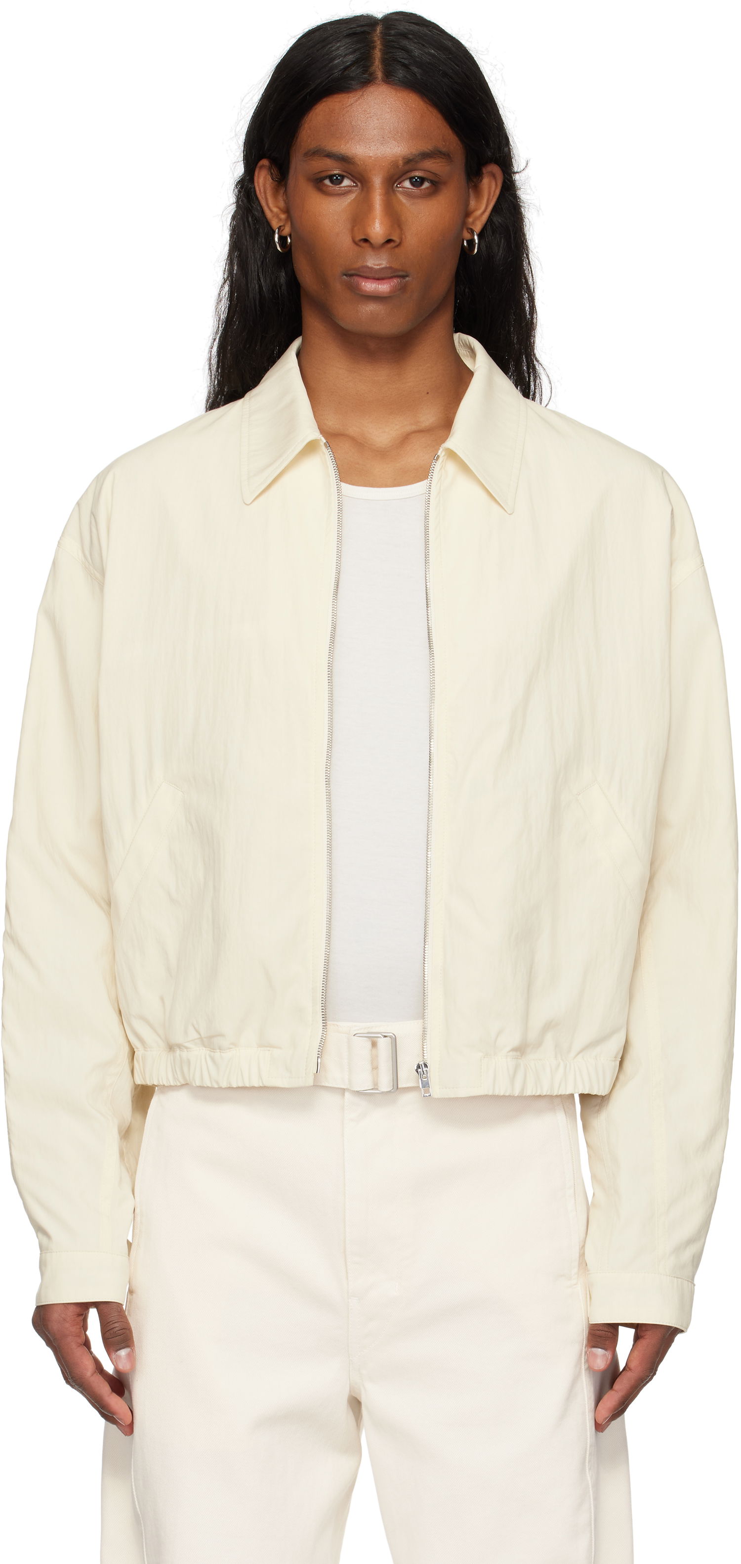 Яке LEMAIRE Lemaire Zipped Cropped Jacket Бяло | OW1124 LF1370, 0