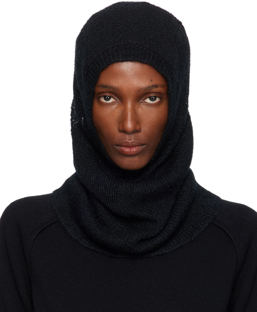 Шапка Ann Demeulemeester Ann Demeulemeester Vali Knit Balaclava Черно | 2520-W-HT08-KN070-099