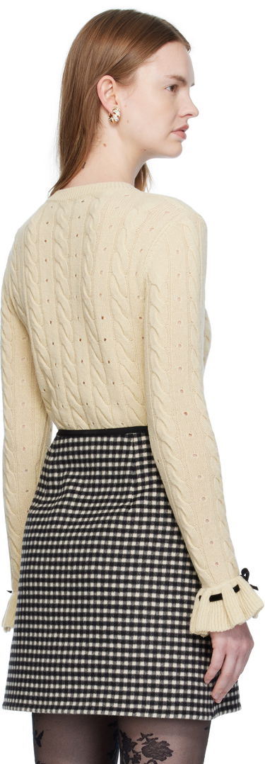 Пуловер Valentino Valentino Virgin Wool Sweater with Bows Бежово | 7B3KC66Z9K9, 2