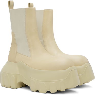 Кецове и обувки Rick Owens Rick Owens Hollywood Beatle Mega Tractor Chelsea Boots Бежово | RR01E5860 LCH, 3