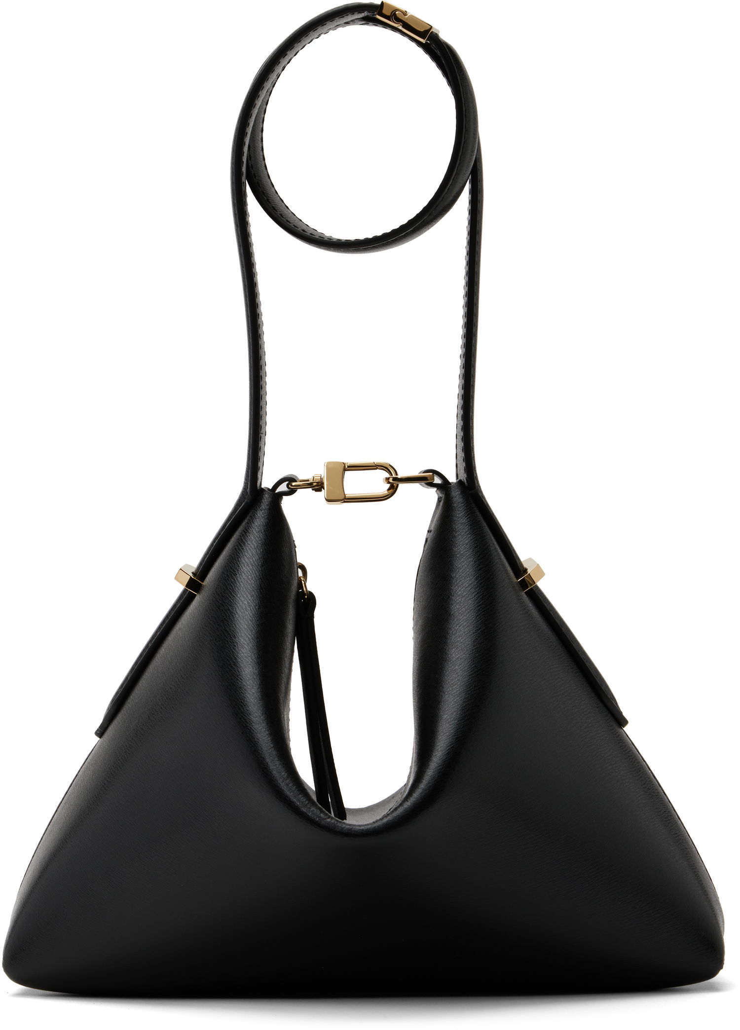 Дамска чанта TOTEME TOTEME Bevel Leather Wristlet Clutch Черно | 253-WAL0090-LE0025, 0