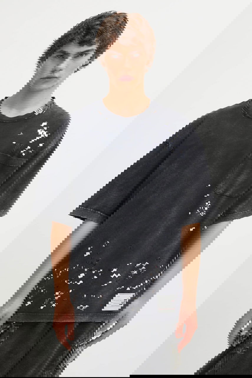 Тениска Maison MIHARA YASUHIRO Maison MIHARA YASUHIRO Embellished Bleached T-Shirt Черно | A15TS631, 0