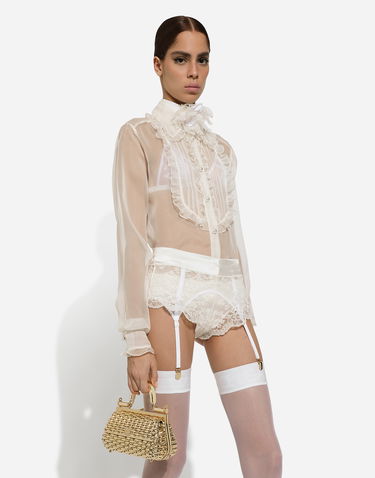 Дамска чанта Dolce & Gabbana Structured Woven Top-Handle Bag Металик | BB7618AU76680997, 1