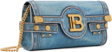 Чанта през рамо Balmain Denim Crossbody Pouch Bag Синьо | EN1LE596TDEN, 1