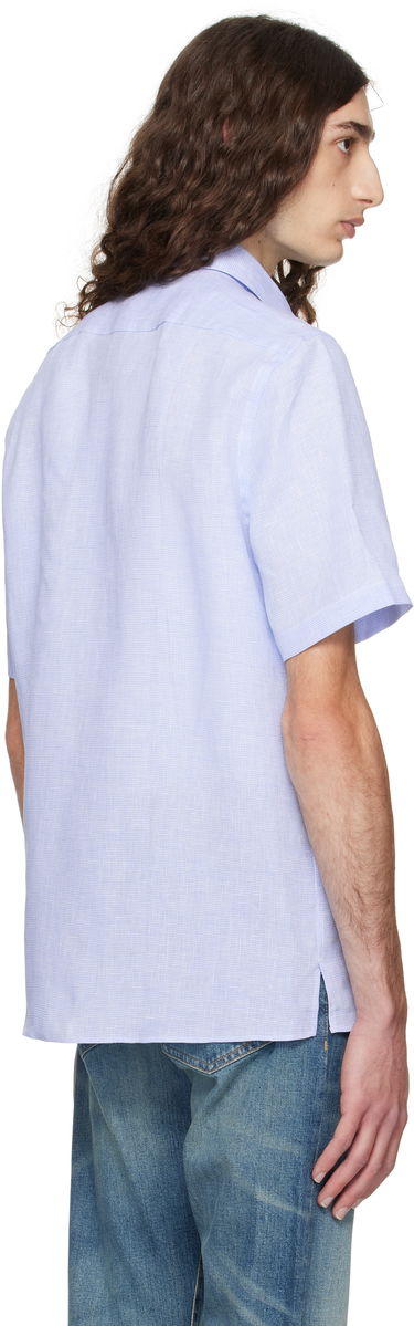 Риза BOSS BECKHAM x BOSS Regular-Fit Linen Shirt Синьо | 50548868, 3