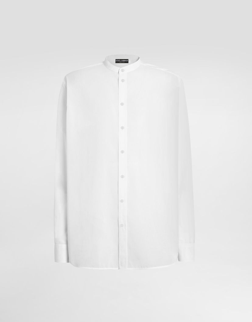 Риза Dolce & Gabbana Dolce & Gabbana Mandarin Collar Canvas Shirt Бяло | G5HR1TFU5X4W0800