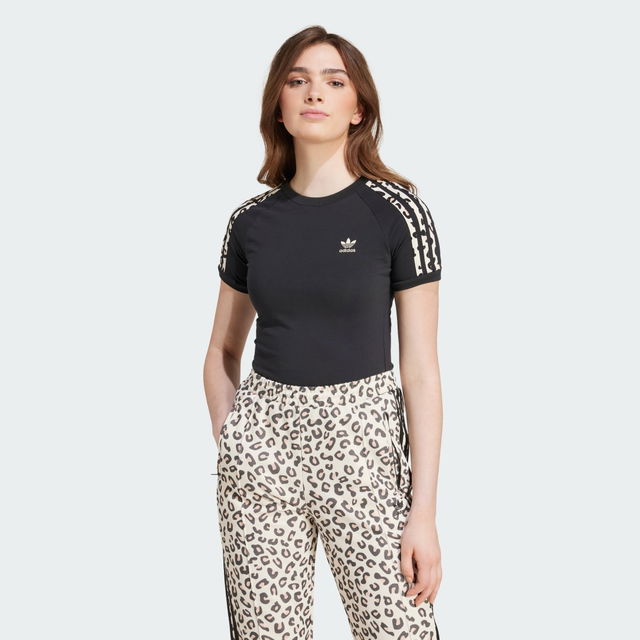 Leopard 3-Stripes T-Shirt Short Sleeve Print