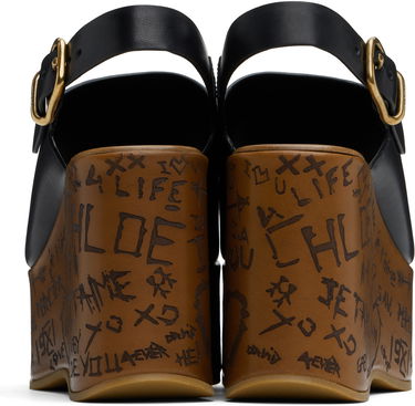 Грижа за обувките CHLOÉ Chloé Maxime Wedge Sandals Черно | CHC25U10GLU, 1