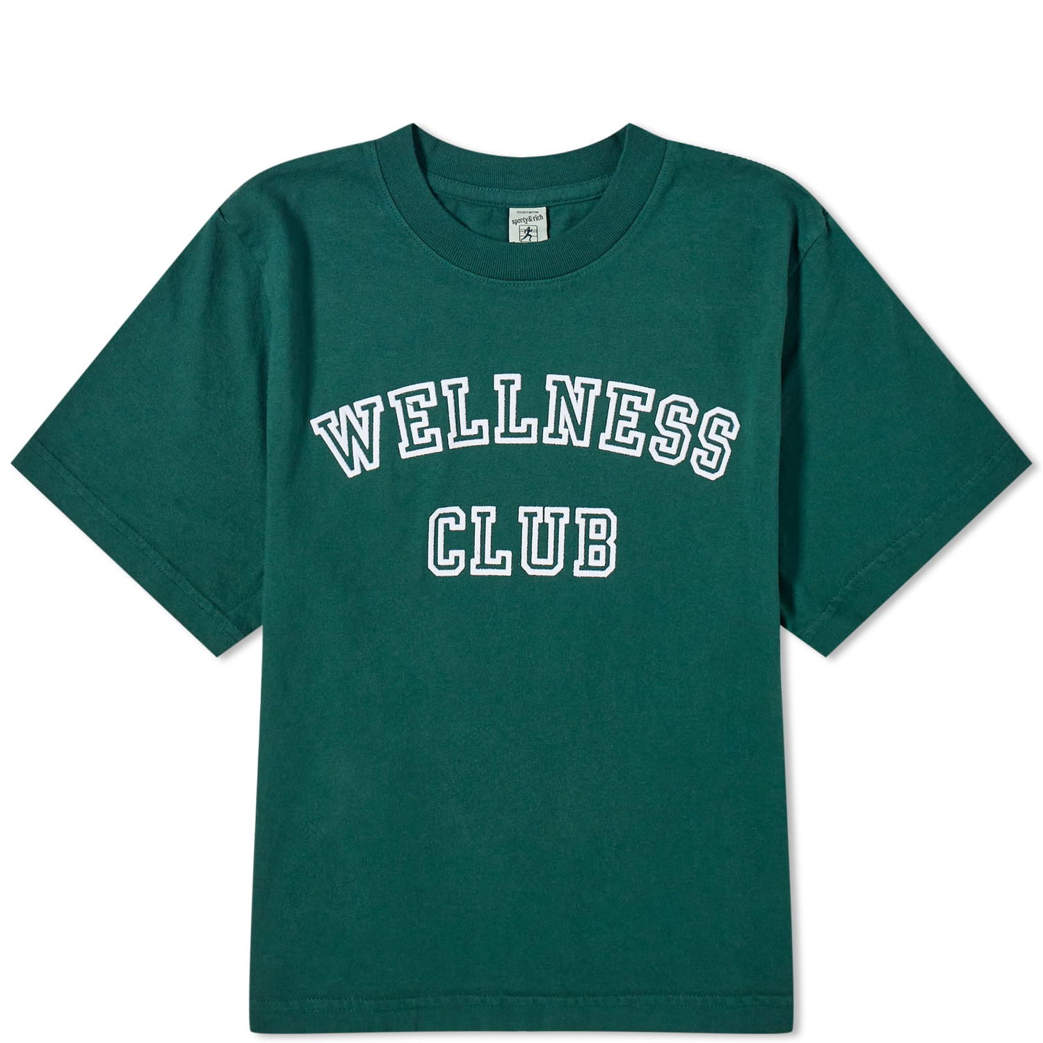 Тениска Sporty & Rich Wellness Club Cropped T-Shirt Зелено | TS874FO, 0